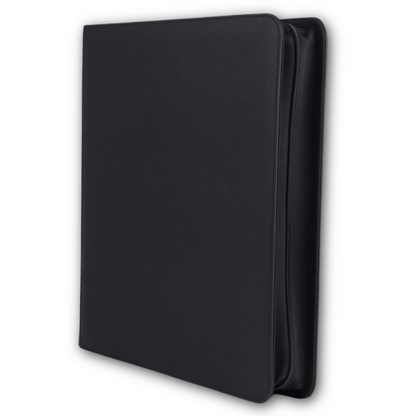 a closed showcase pro elite collector binder pictured from the back